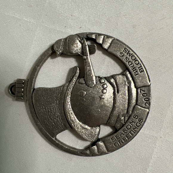 Birds & Blooms Pewter Ornament Lot Of 4 2001,‎ 2002, 2003, 2007 Christmas EUC - Picture 5 of 6